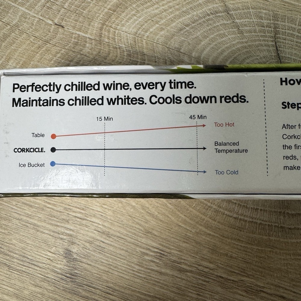 Corkcicle Wine Chiller Stick Freezable Reusable Bottle Cork Hostess Gift Party - Picture 7 of 9